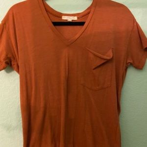 urban outfitters burnt orange v-neck tshirt